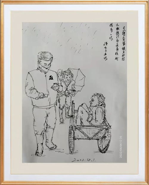 肇慶文藝志愿者執(zhí)筆為戈 速寫(xiě)組畫(huà)定格抗疫溫情